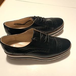 Vicenza Women Platform Black Shiny Dress Shoes Sz6